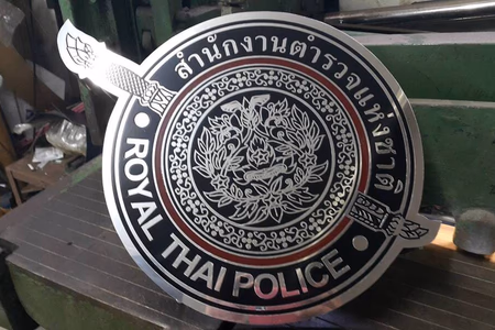 ผลงานป้ายสแตนเลสกัดกรด